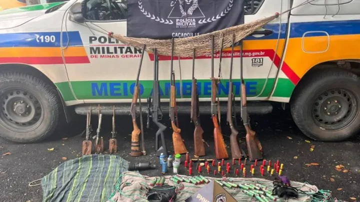 Ação contra a caça ilegal de animais silvestres apreendeu armas, munições e animais abatidos em Bonito de Minas.